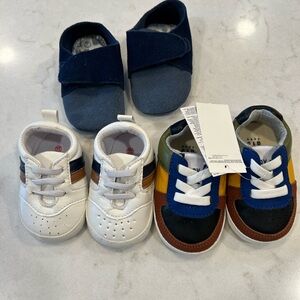 Old Navy Baby Sneakers Trio - White, Blue, Brown, Yellow